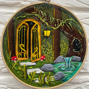 Ethereal forest embroidery hoop